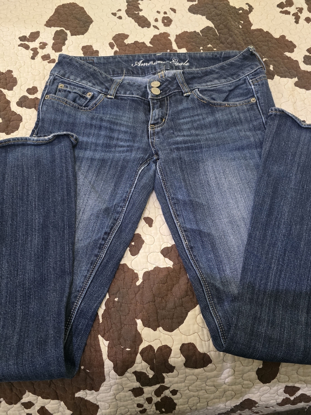 American Eagle Outfitters Mid/Dark Blue Women's Skinny Jeans 2 Short